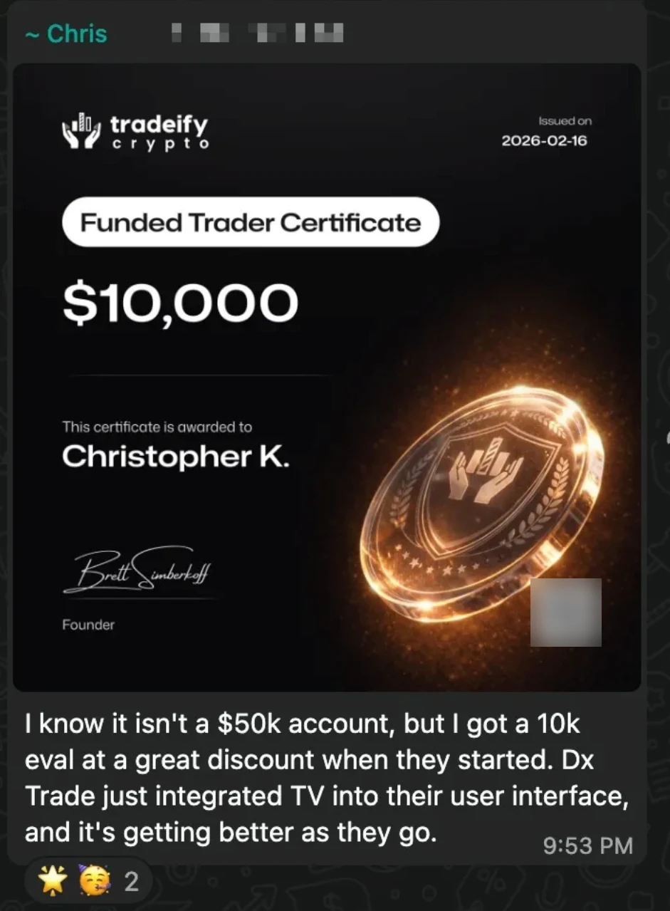 Chris got funded with a $10K account
