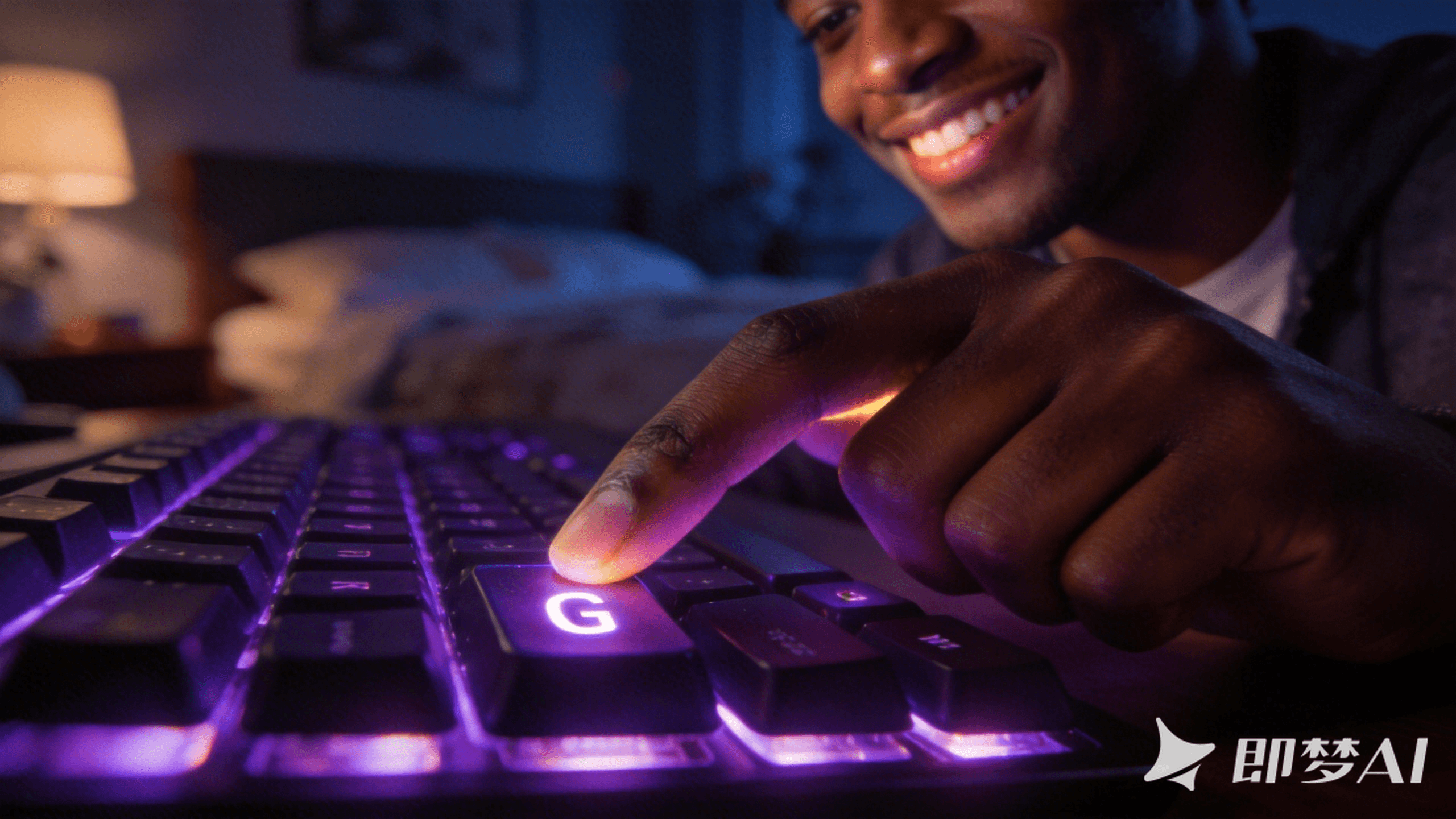 Abstract swirling purple metallic texture with light reflections