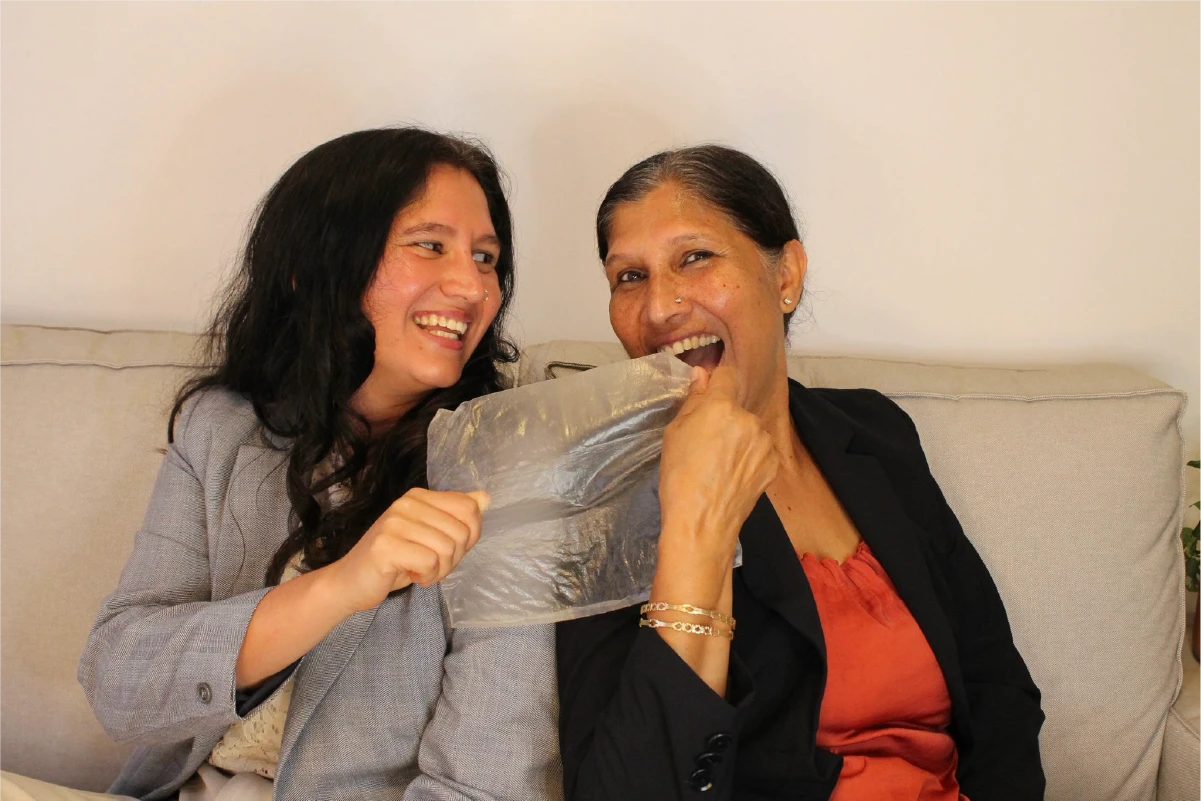 Co-Founders Alka Naithani and Priyanka K. Naithani laughing together
