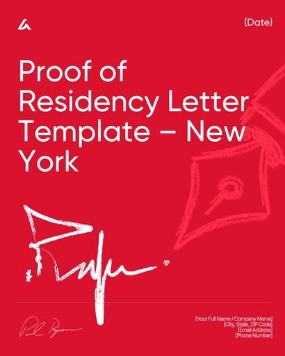 Proof of Residency Letter Template – New York