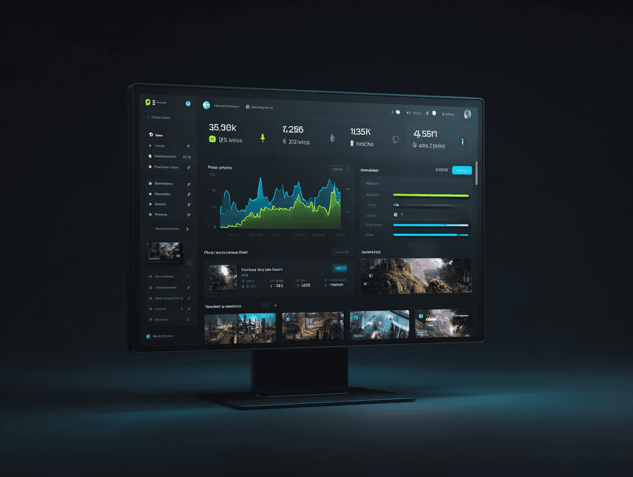 desktop showing data of likes and views
