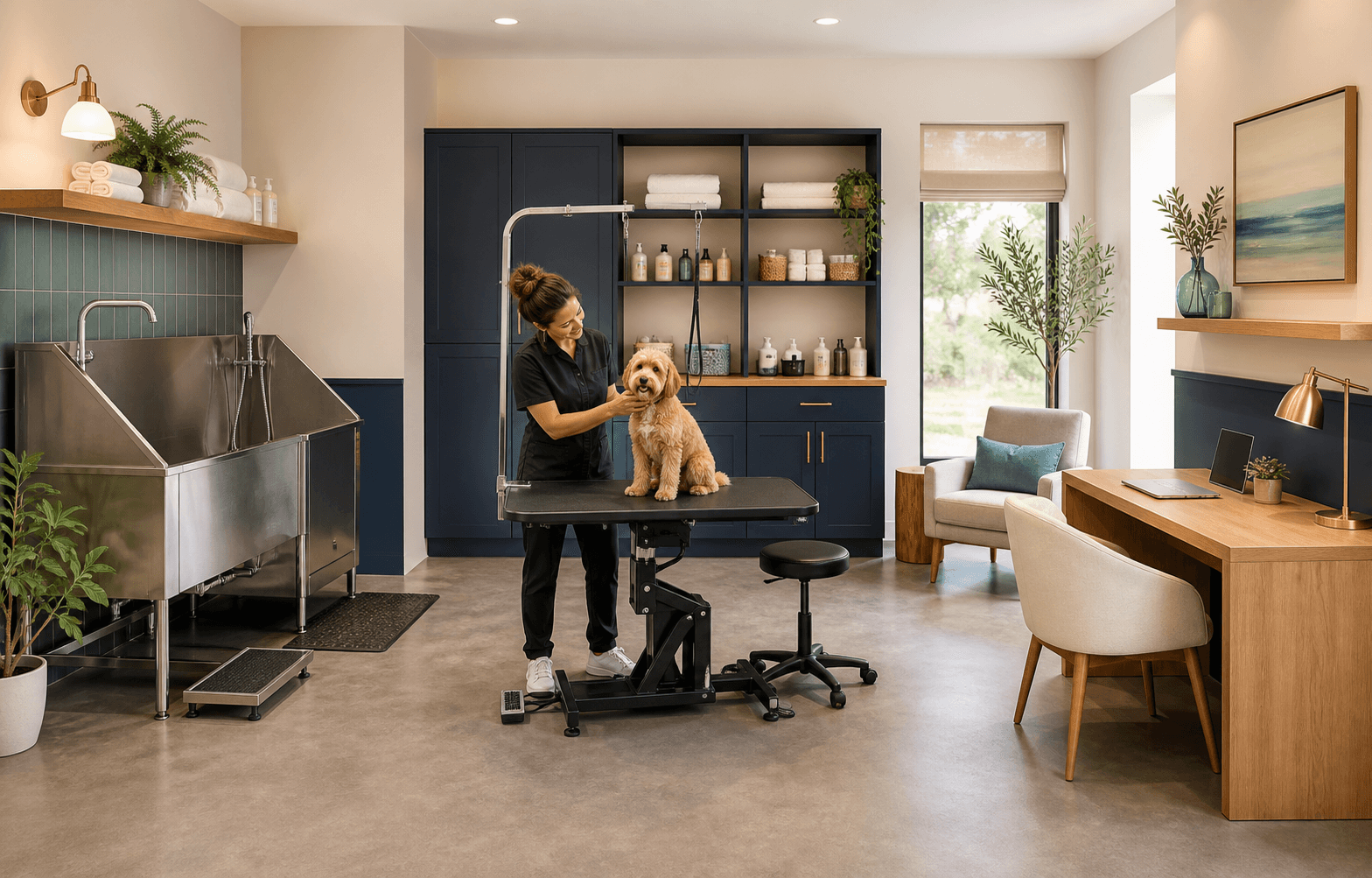 Concept visualization of a private PetPro grooming studio