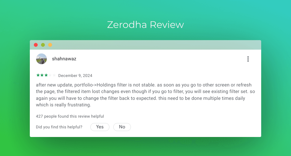 Zerodha 3 Star Review 