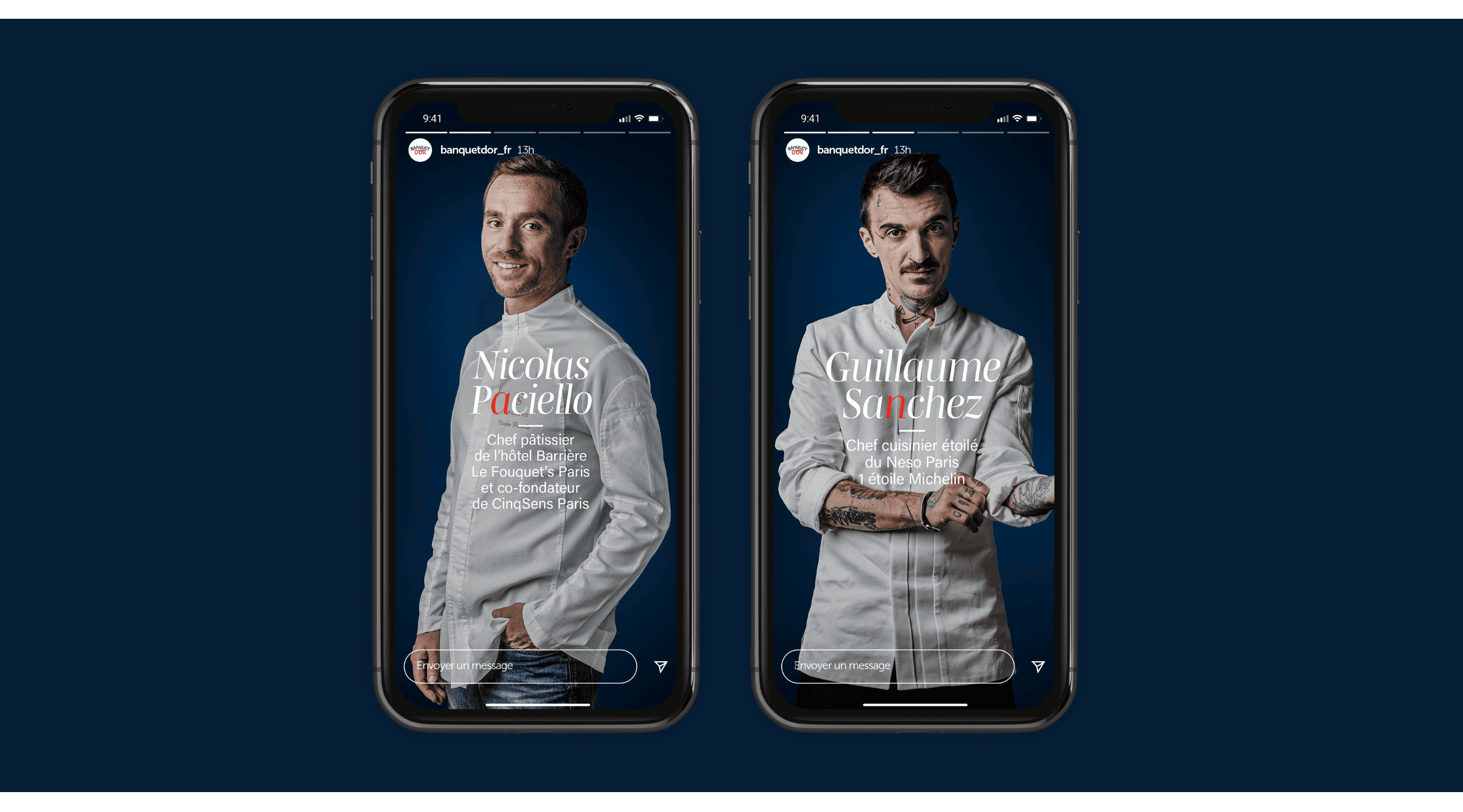 Stories instagram des chefs Nicolas Paciello et Guillaume Sanchez