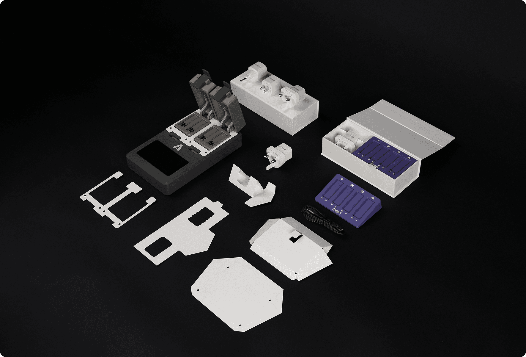 Abstract white flower in motion blur, embodying purity and simplicity used throughout the Frysta Framer Template by Orbitx Supply.