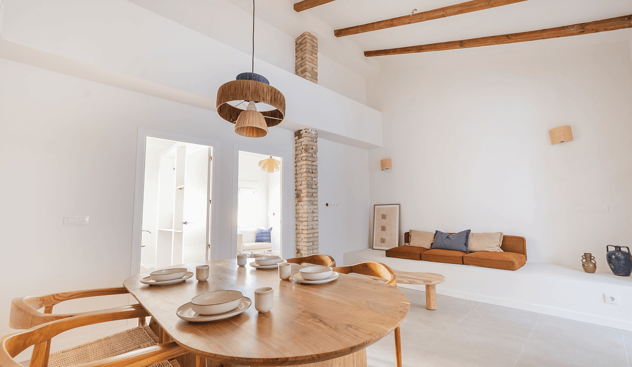 Photo of a beautiful light kitchen with big windows