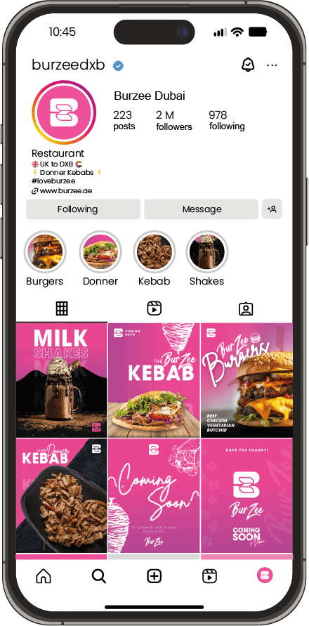 Burzee Social Media Designs - Phone Overview