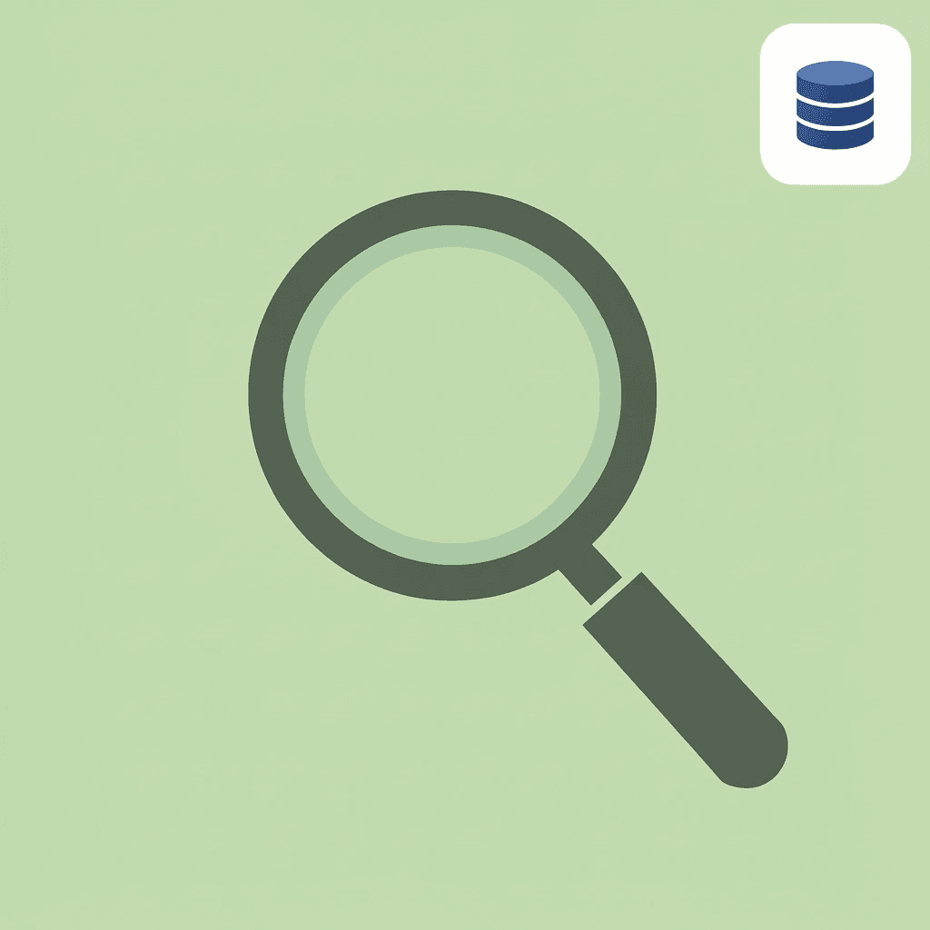 Magnifying glass focusing on hidden scholarship opportunities in specialized databases