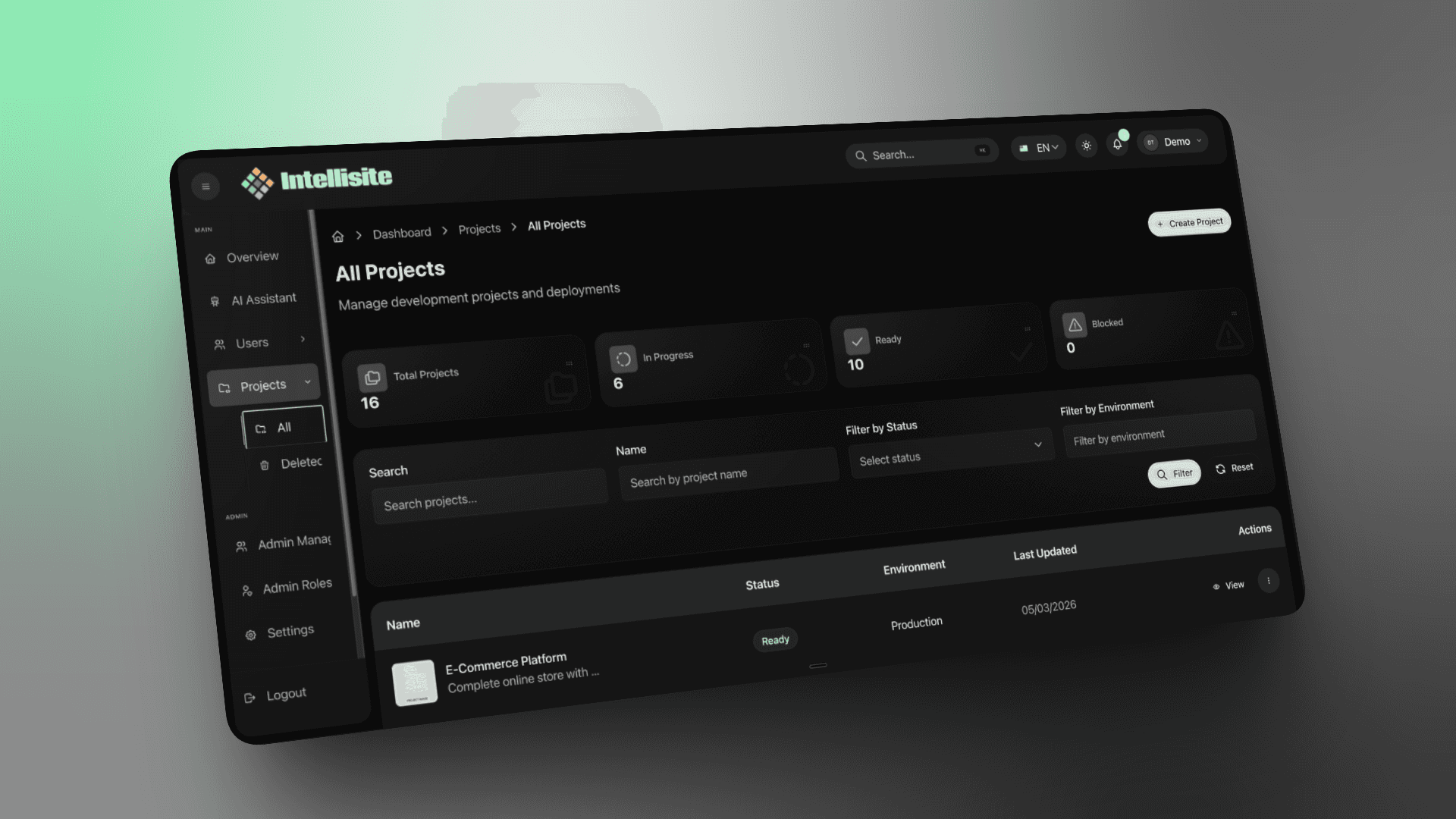 Projects Dashboard