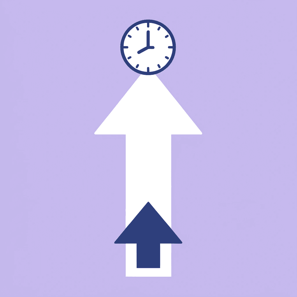 Upward arrow showing increase from current state to 8-10 hours weekly savings