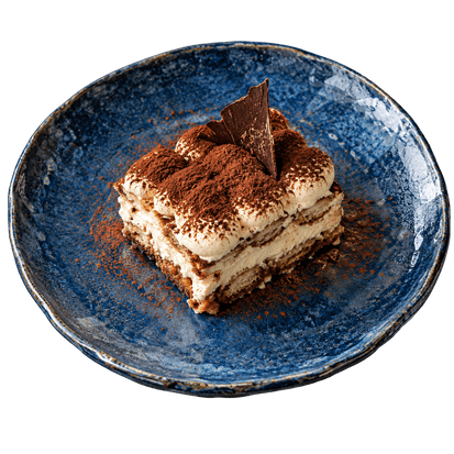 Tiramisu with coffee, mascarpone and cocoa
