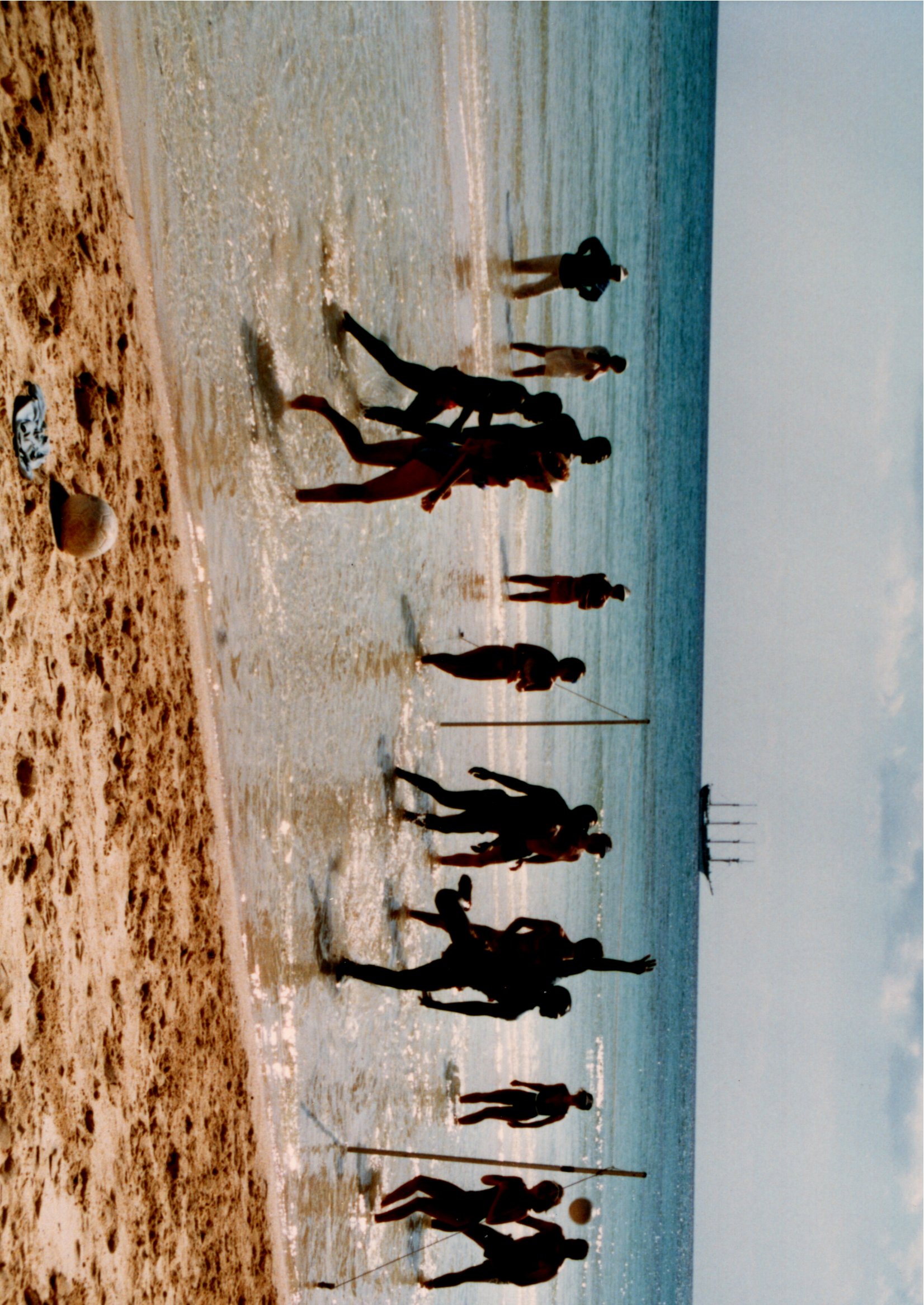 beach volleyball with Windjammer crew Caribbean
