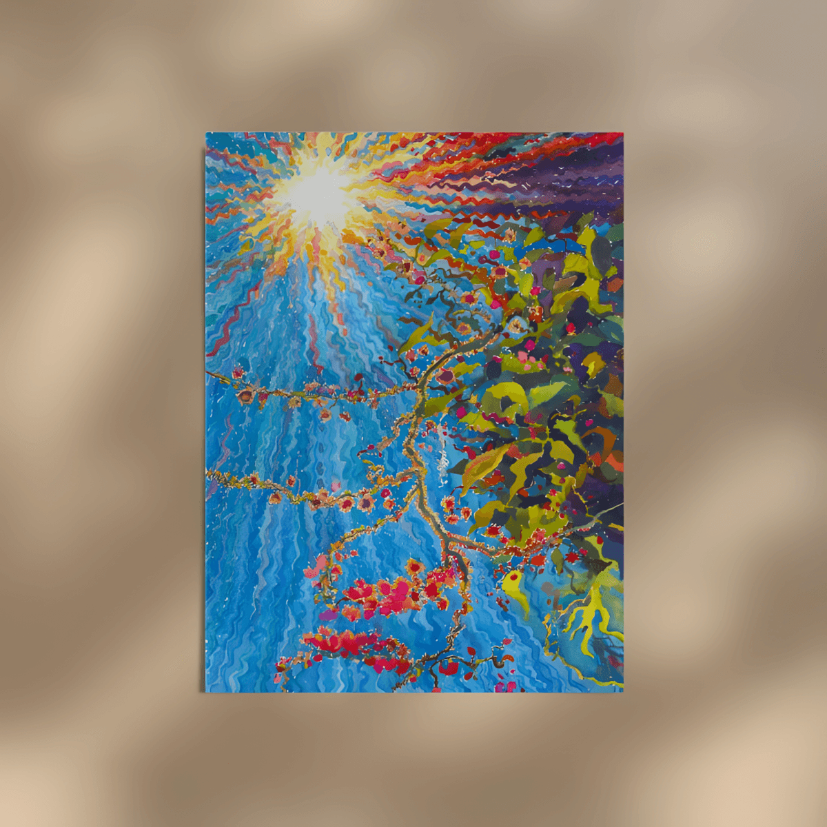 premium art poster and canvas prints, with originals available, from QART , of the artwork " Coralita Pink Flowers "