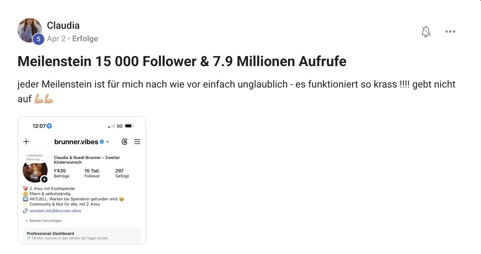 Kundenstimme KI Creator Akademie: Claudia erreicht 15.000 Follower und 7,9 Mio. Aufrufe in 30 Tagen