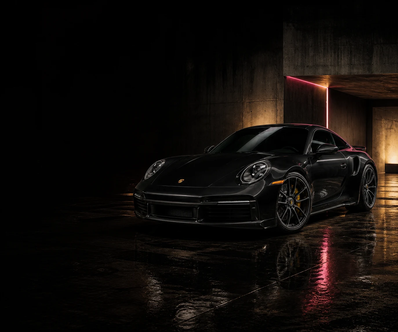 Graphite Porsche 911 in a dark WBA247 acquisition setting