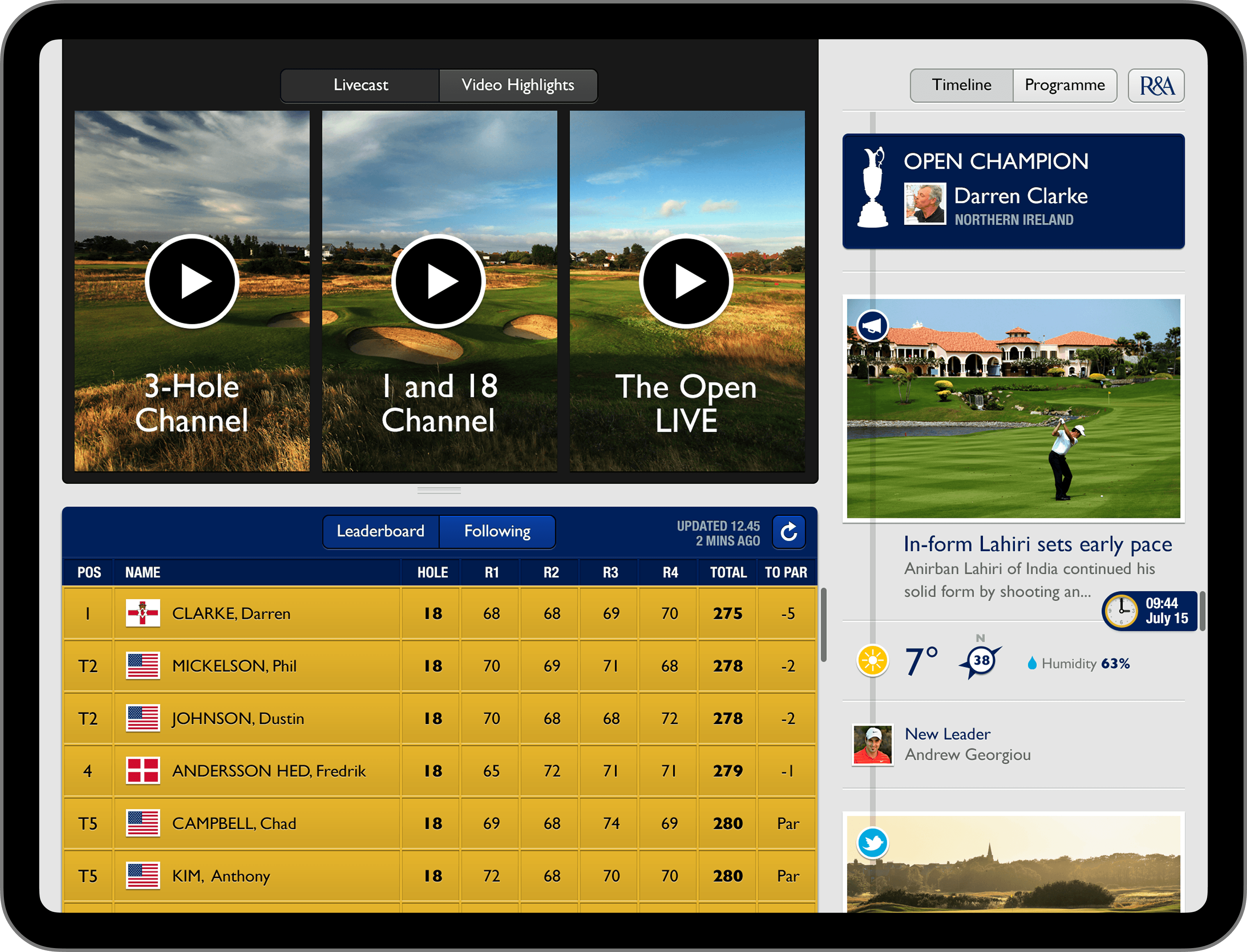 The Open App Dashboard Live