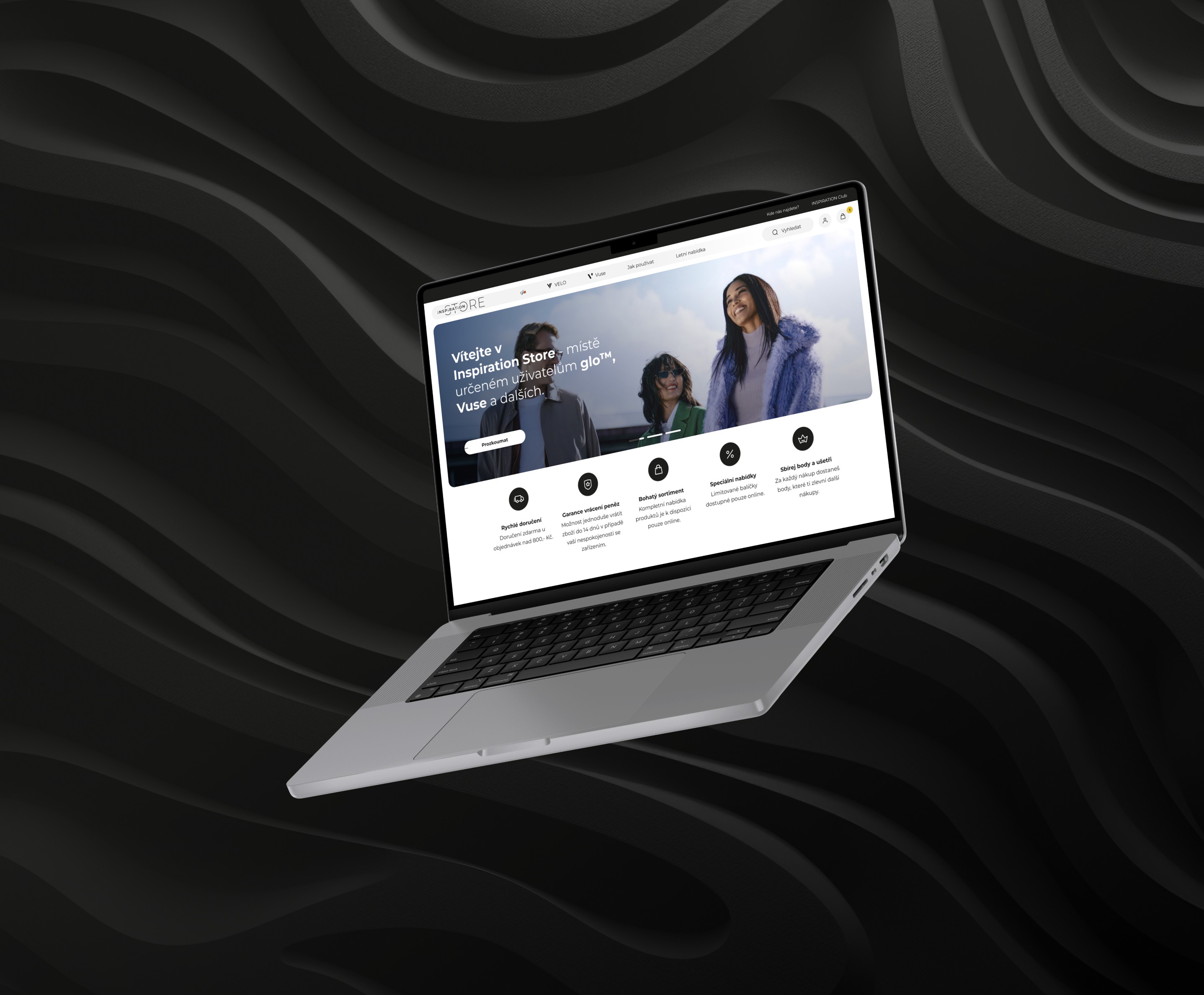 Notebook zobrazující návrh pro BAT Inspiration Store