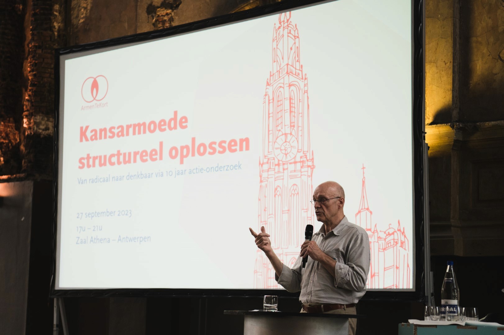 Foto Geerdt Magiels tijdens ArmenTeKort event