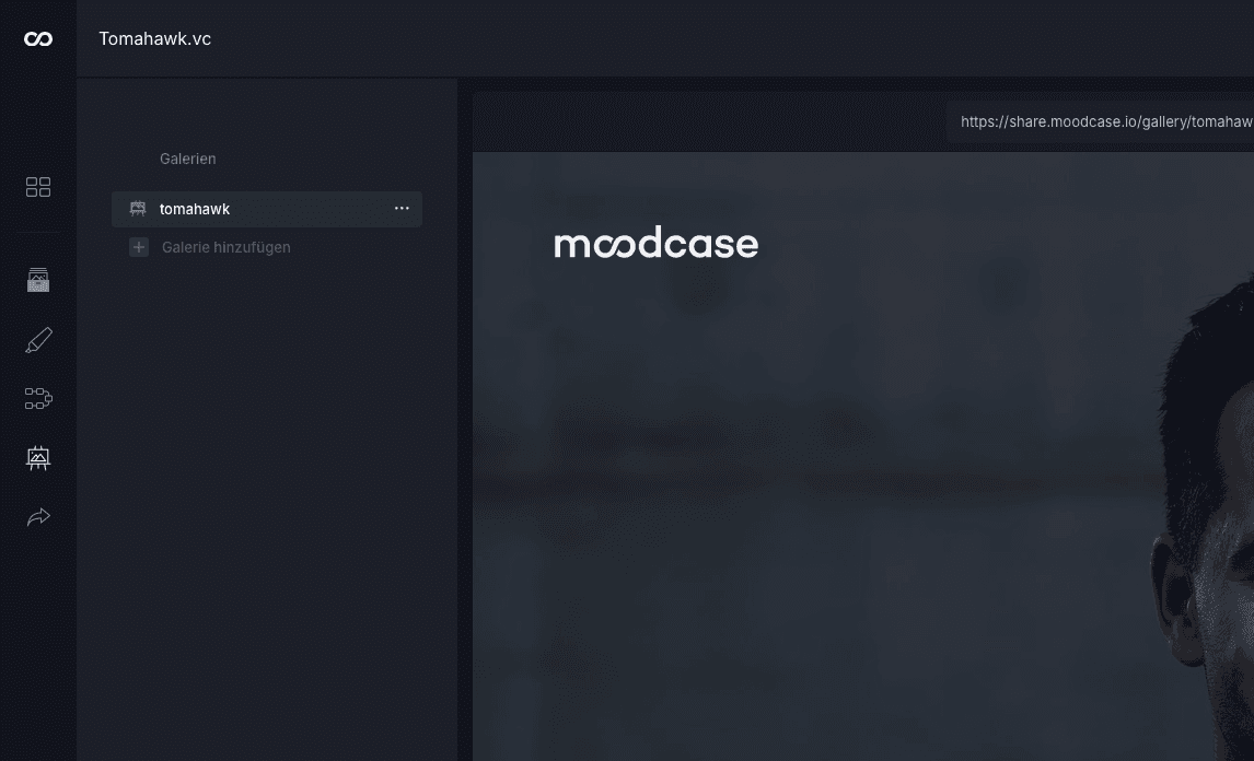 Custom branding example in moodcase, emphasizing polished client galleries that reinforce brand identity and provide a professional experience.