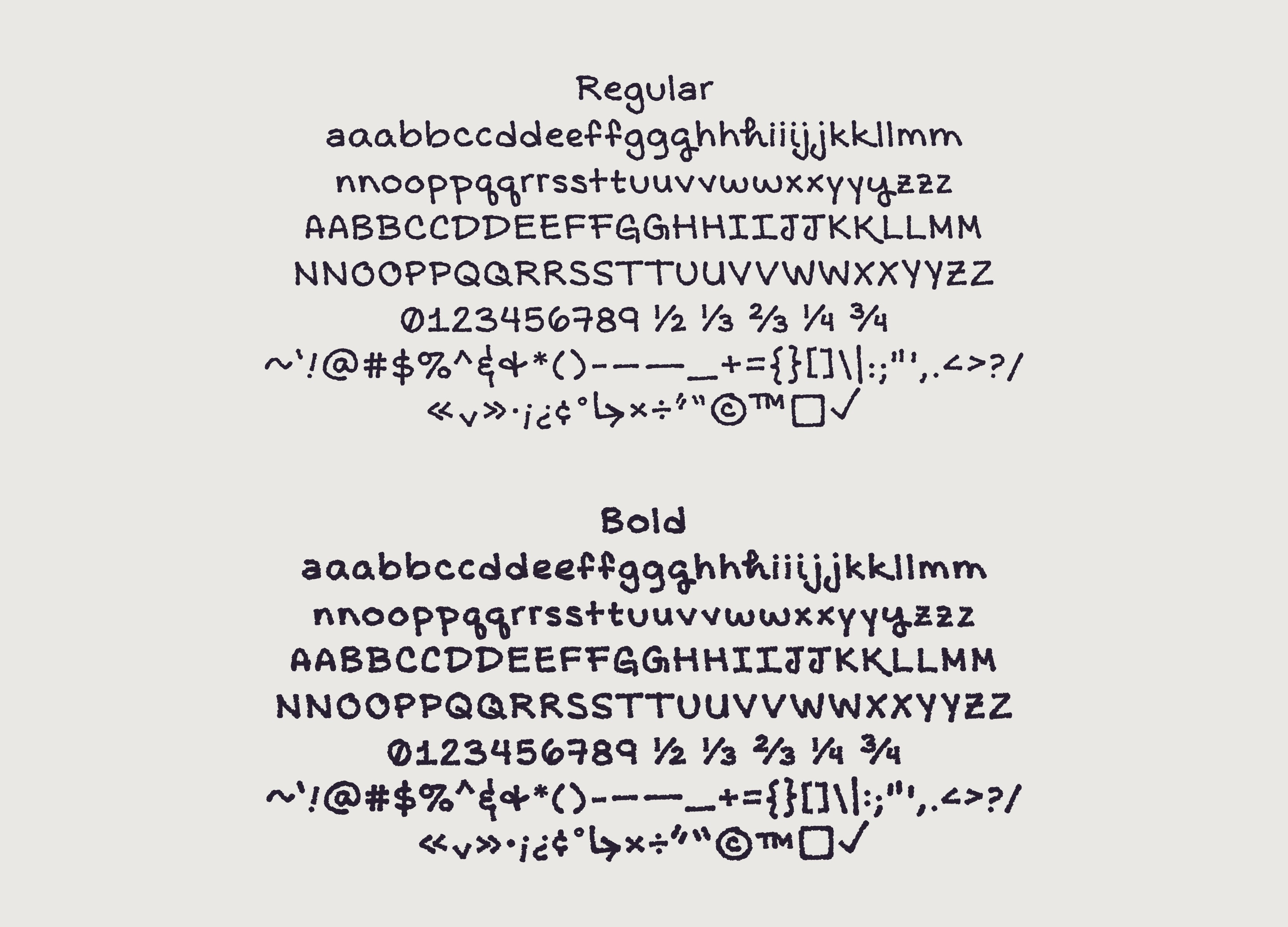Full character set, alphabet, alts, and special characters