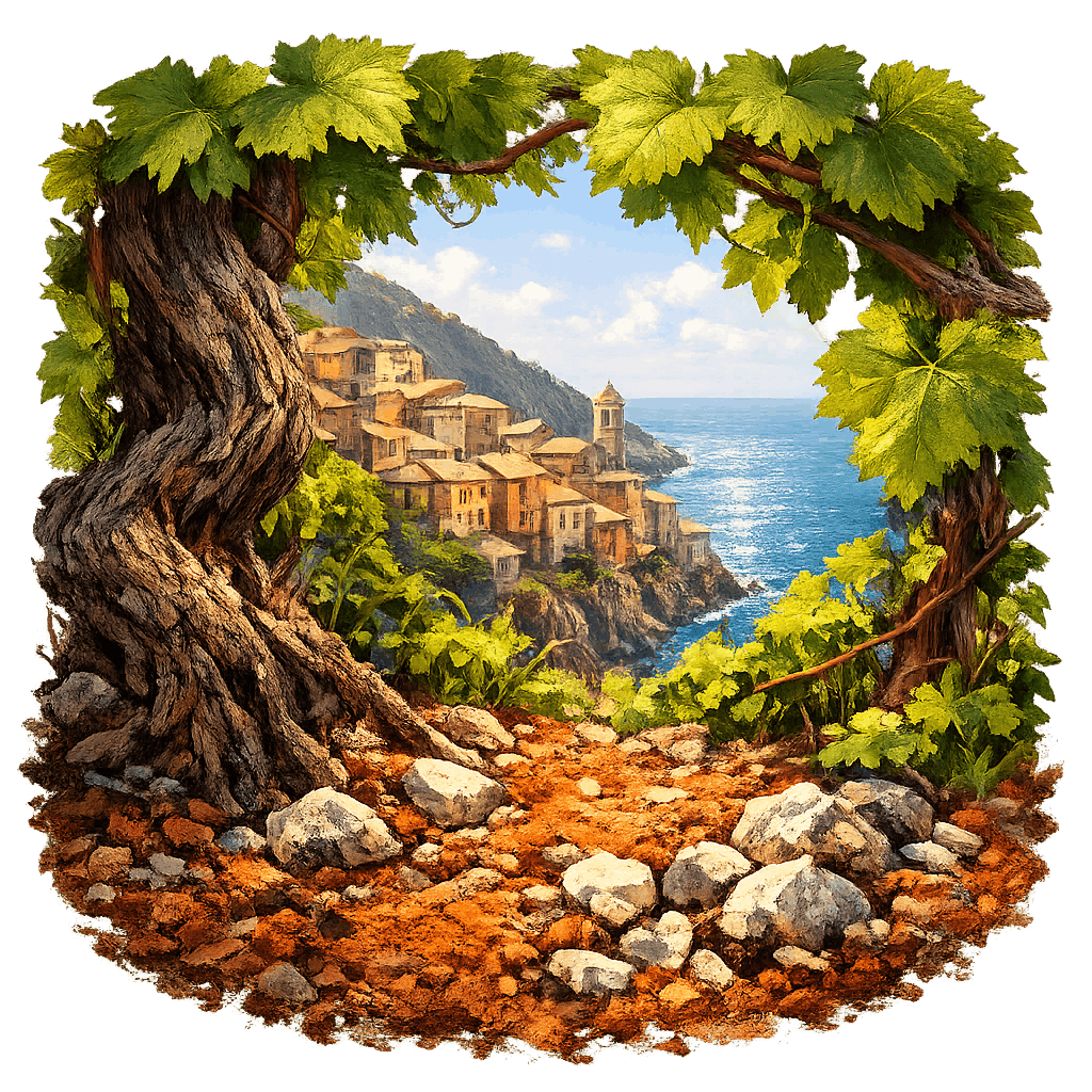 Detailed graphic of the Riviera Ligure di Ponente wine region.