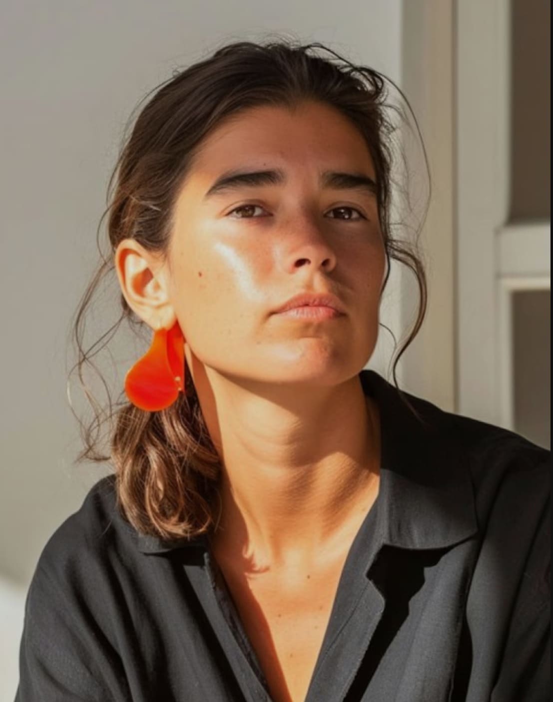 Profile portrait of a man in a white shirt against a light background