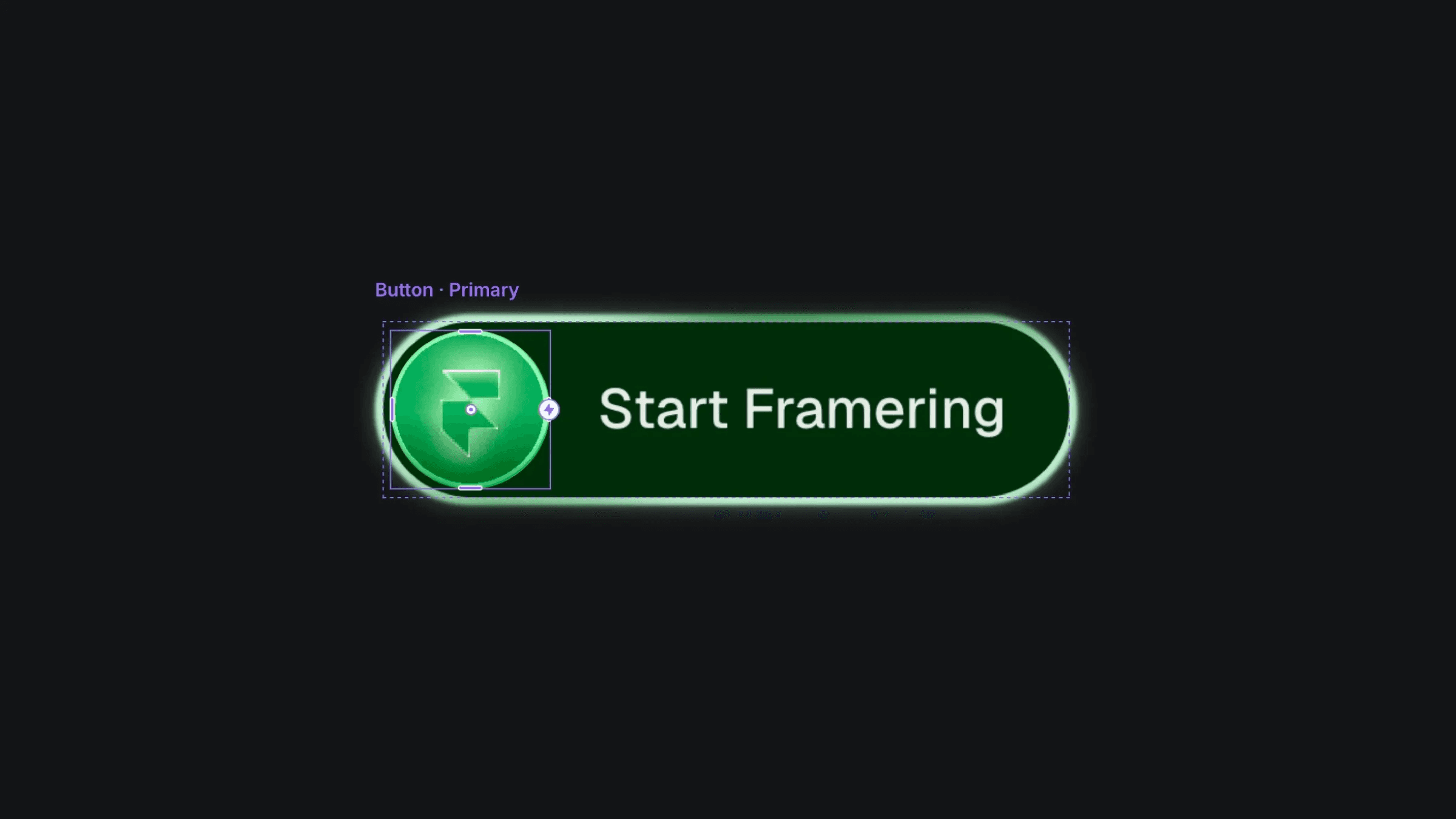 Start Framering' primary button component with logo