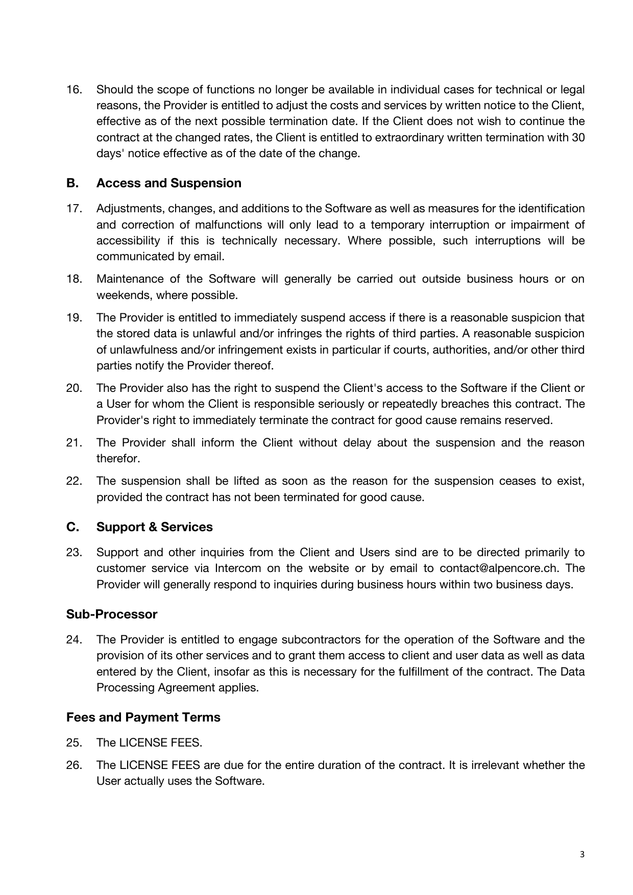 Software Contract, page 3 of 8