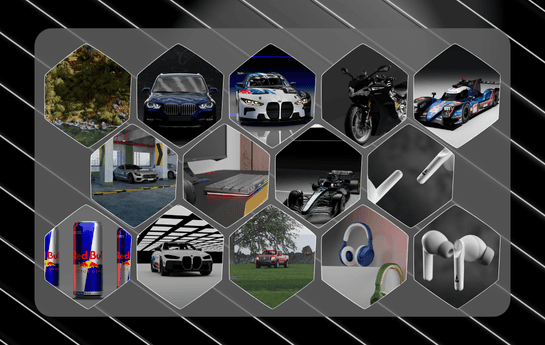 Image featuring a greyscaled 3D render on an abstract background.