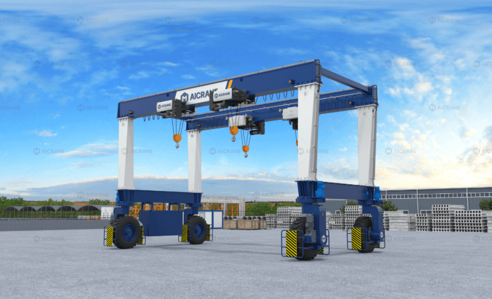 rubber tyred gantry crane for precast concrete beam handling
