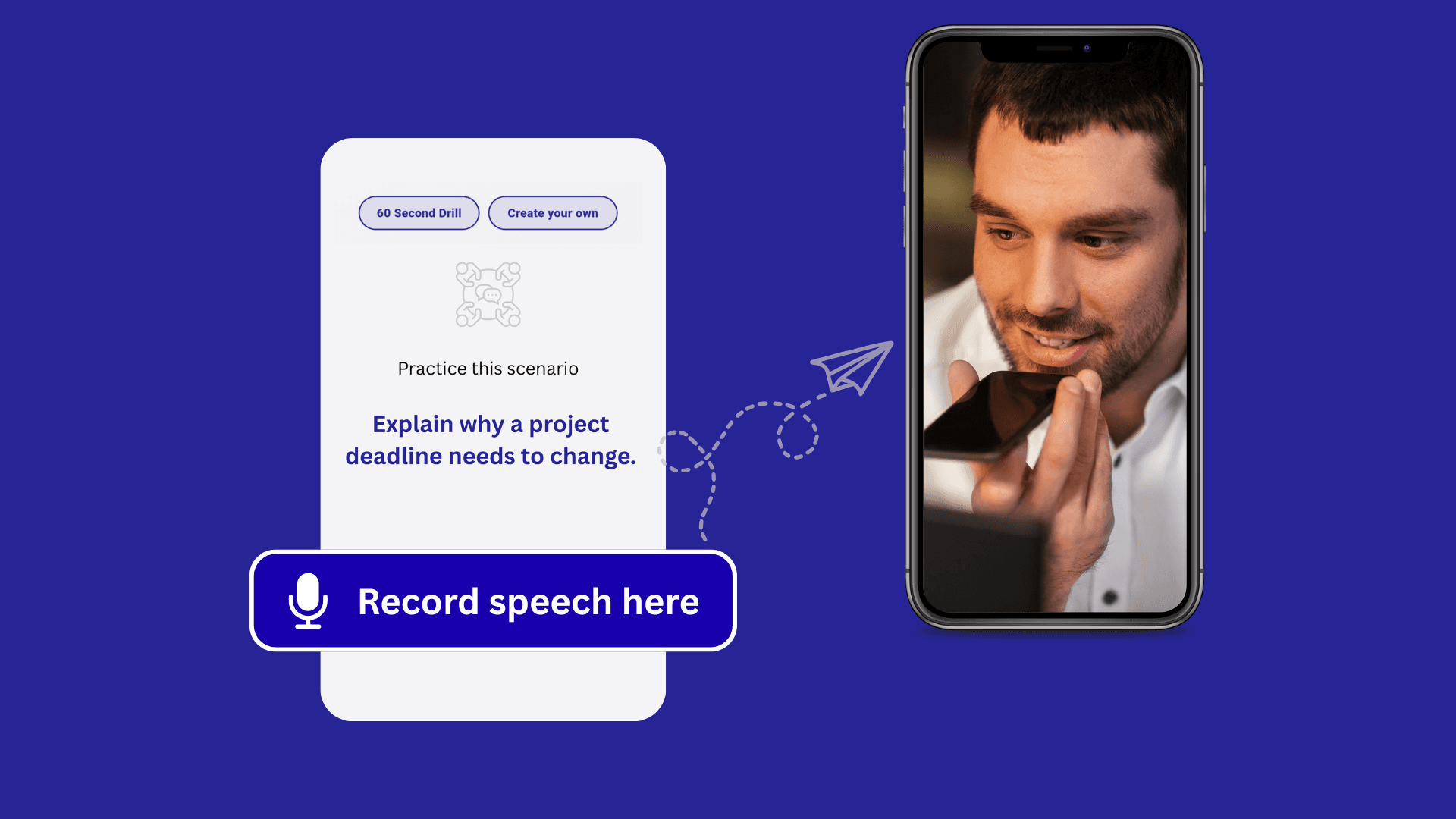 Leader practicing speech with AI speaking coach for executive presence