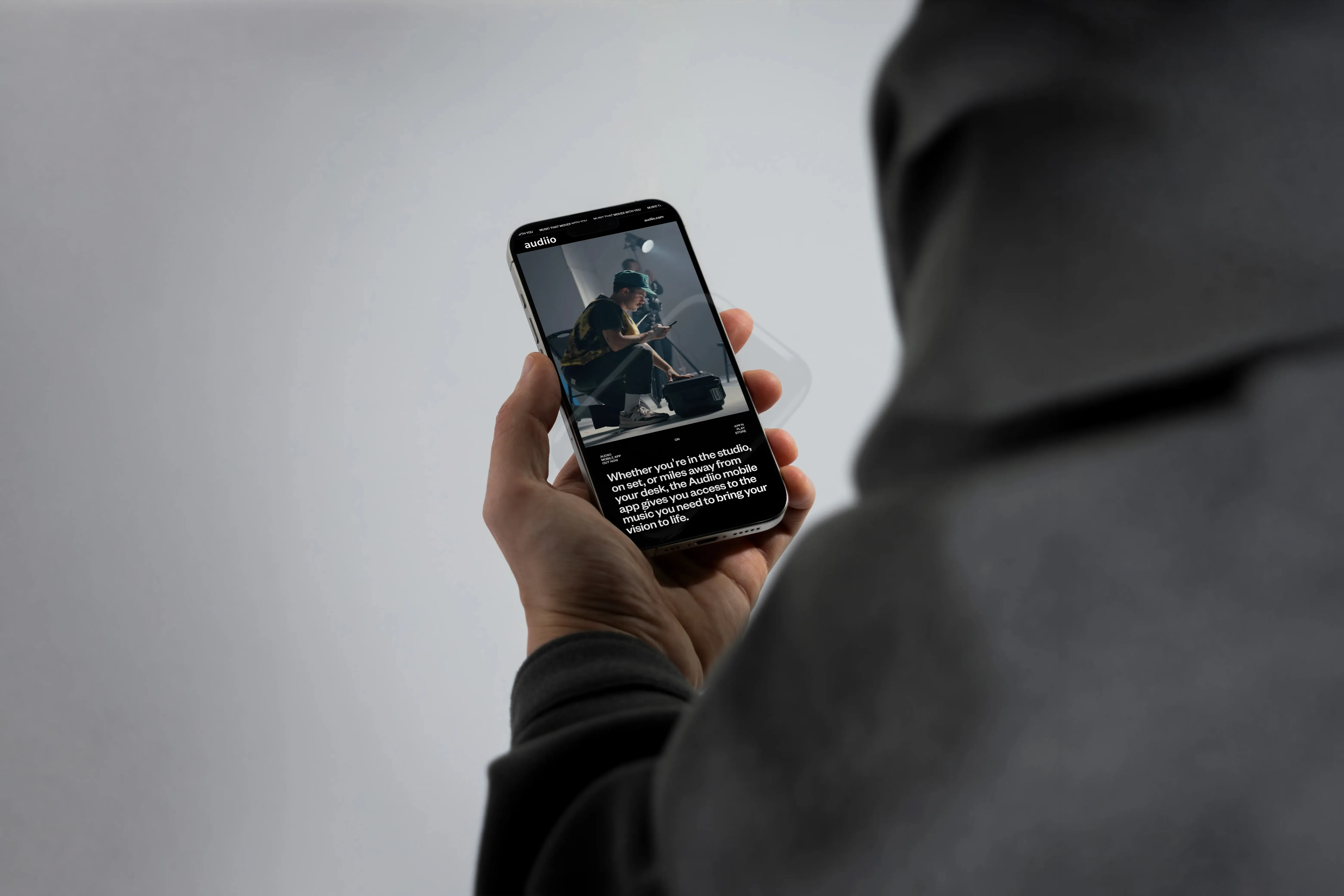 audiio phone mockup desktop