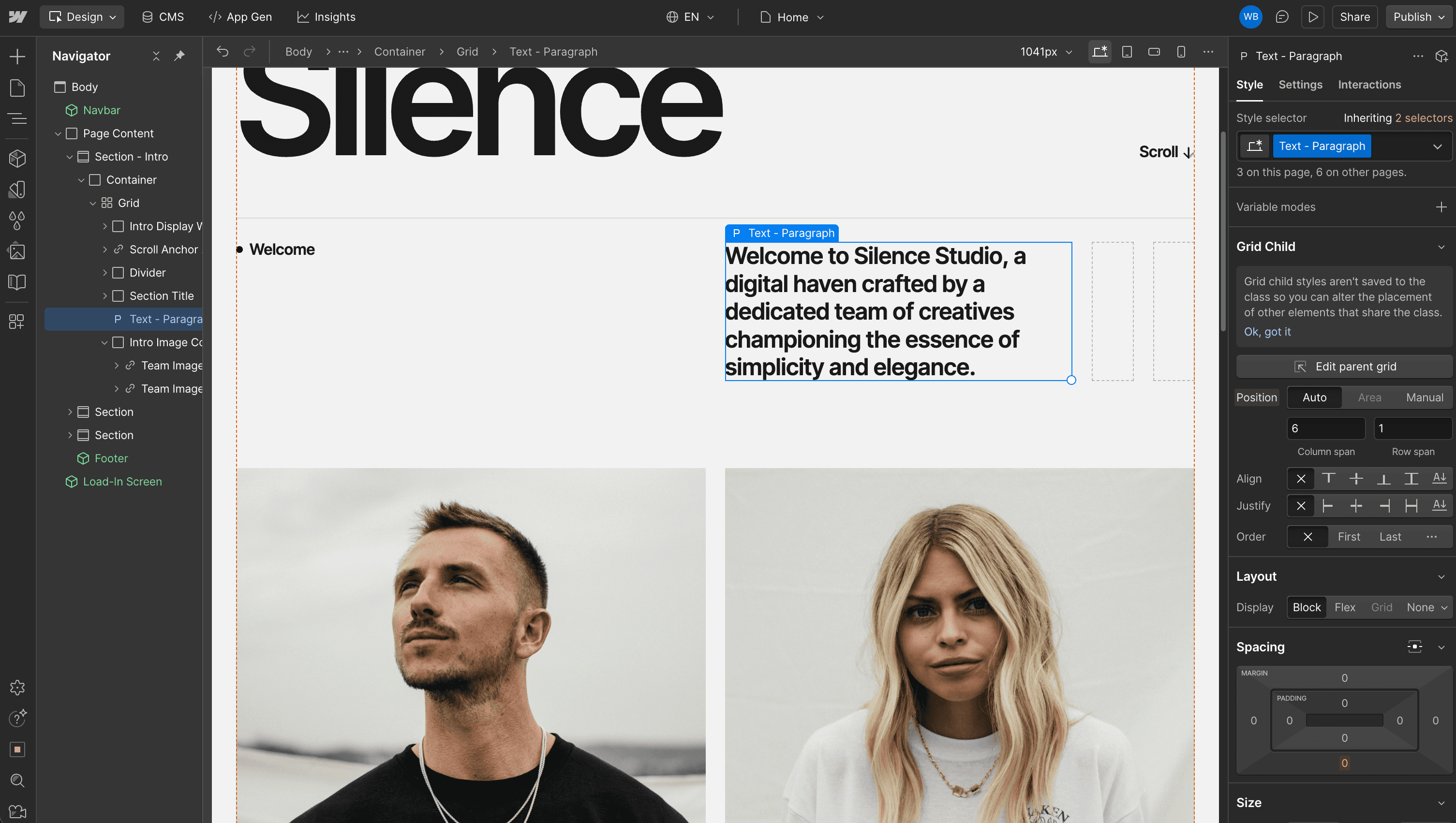 Webflow UI