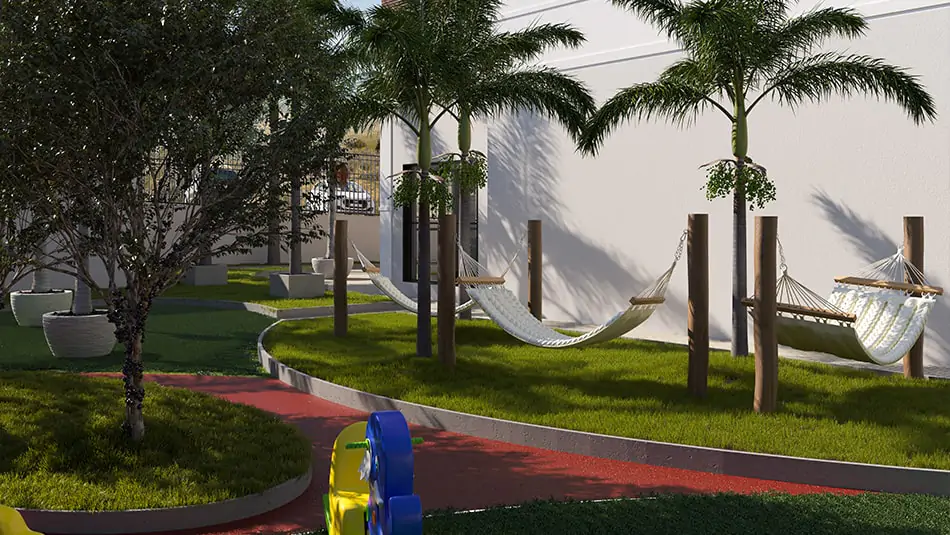 Curved modern skyscraper against a clear blue sky.