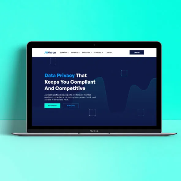 ABMartin digital experience across multiple devices from the completed creative project