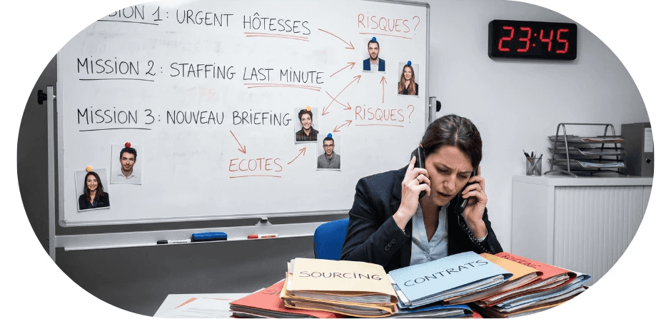 Sourcing last minute hotesse