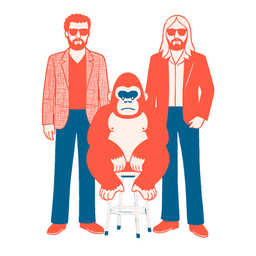 L'équipe de La Jeance, avec à gauche Grégoire Tiberghien, au centre Jean-Singe, et à droite Benjamin Poucin