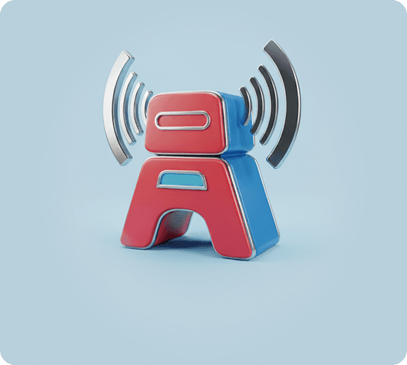 Red and silver 3D signal tower icon, symbolizing entity and intent research in modern SEO.