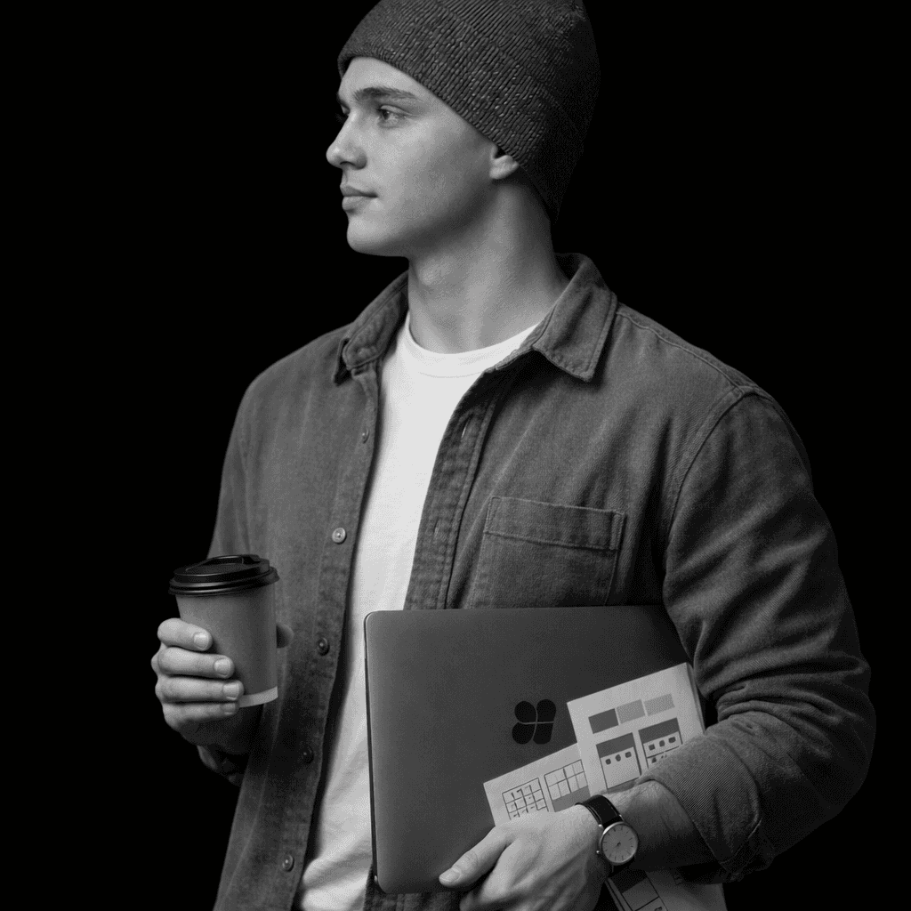 man in gray sweater holding black smartphone