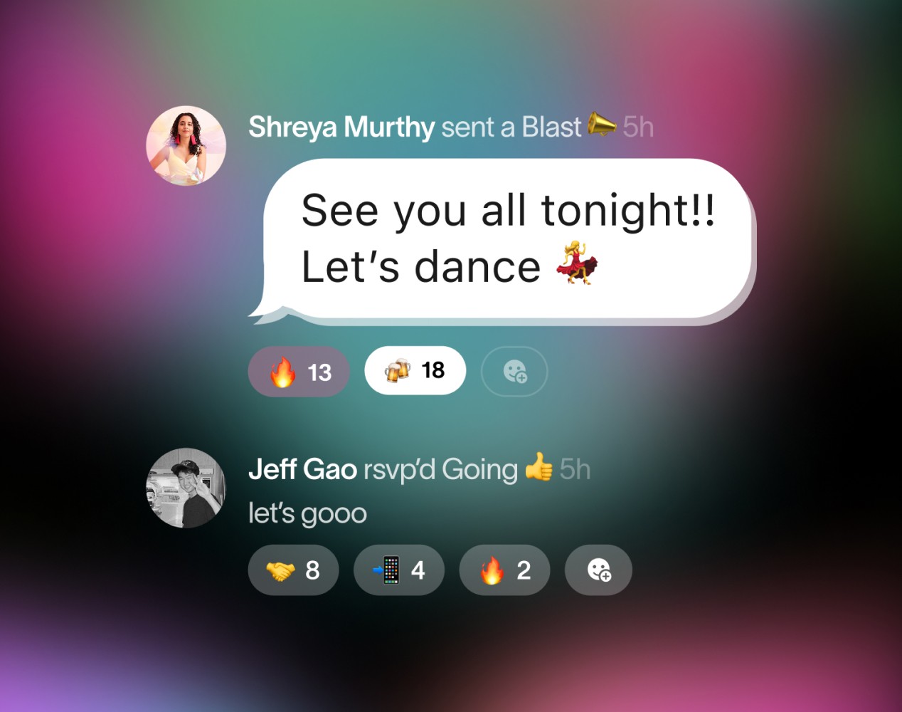 Party planning app feature showing a whimsical dove delivering an RSVP invitation link to simplify guest coordination.