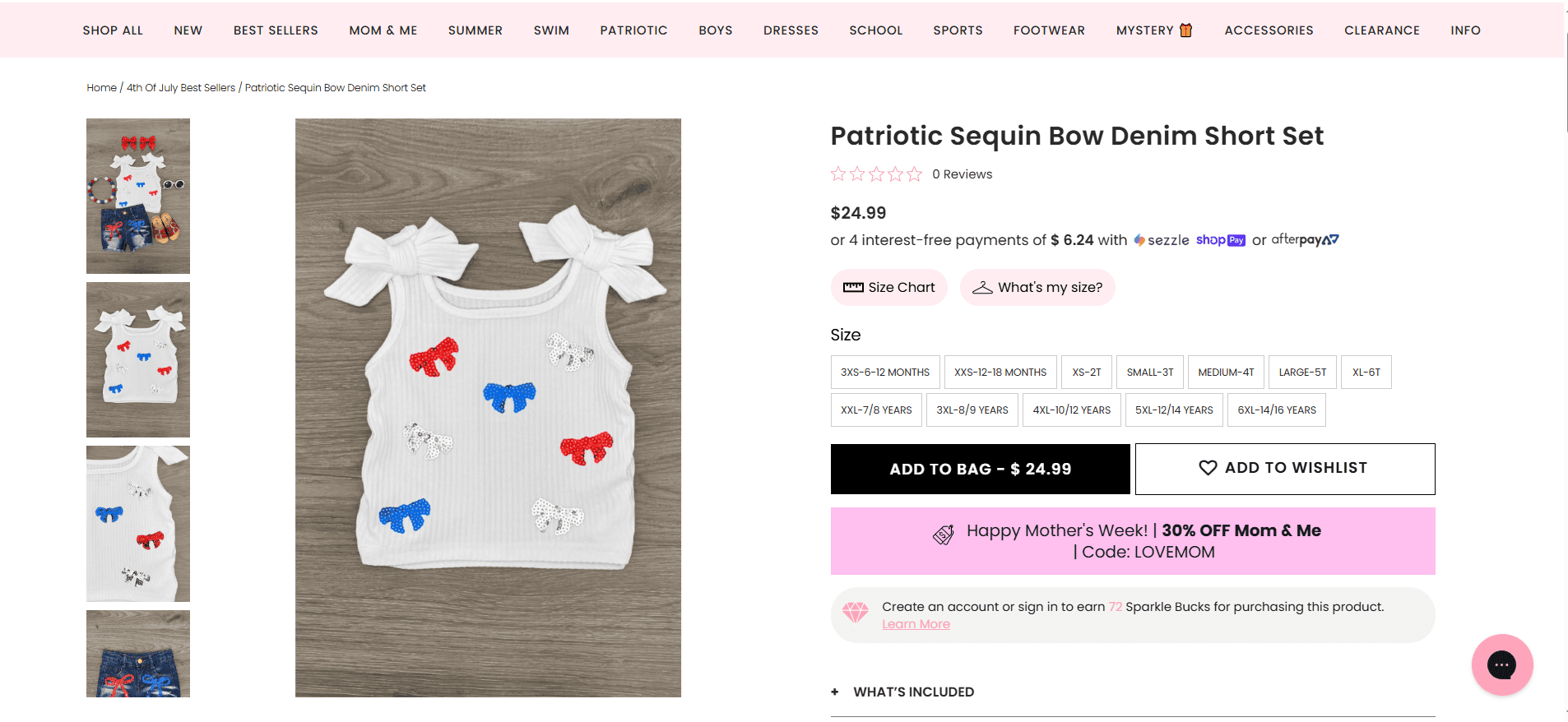 Sparkle In Pink’s product page