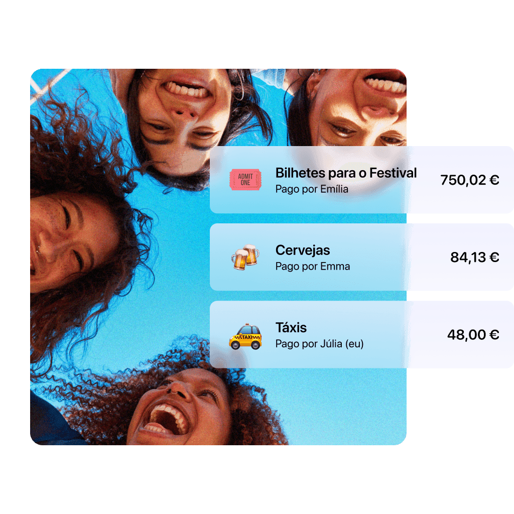 Toda a gente adiciona as despesas no tricount