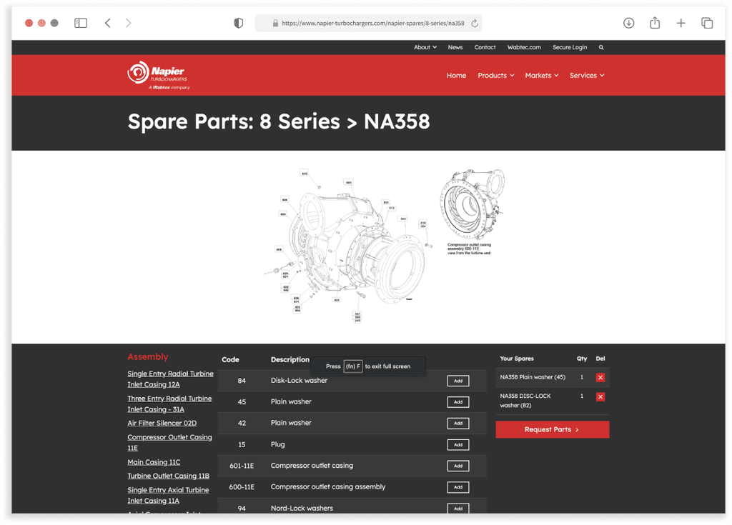 Napier spare parts catalogue