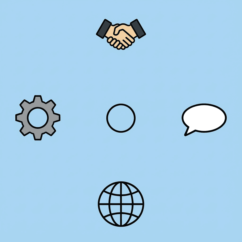  Four compass points showing the four main challenges of expanding in Asian markets
