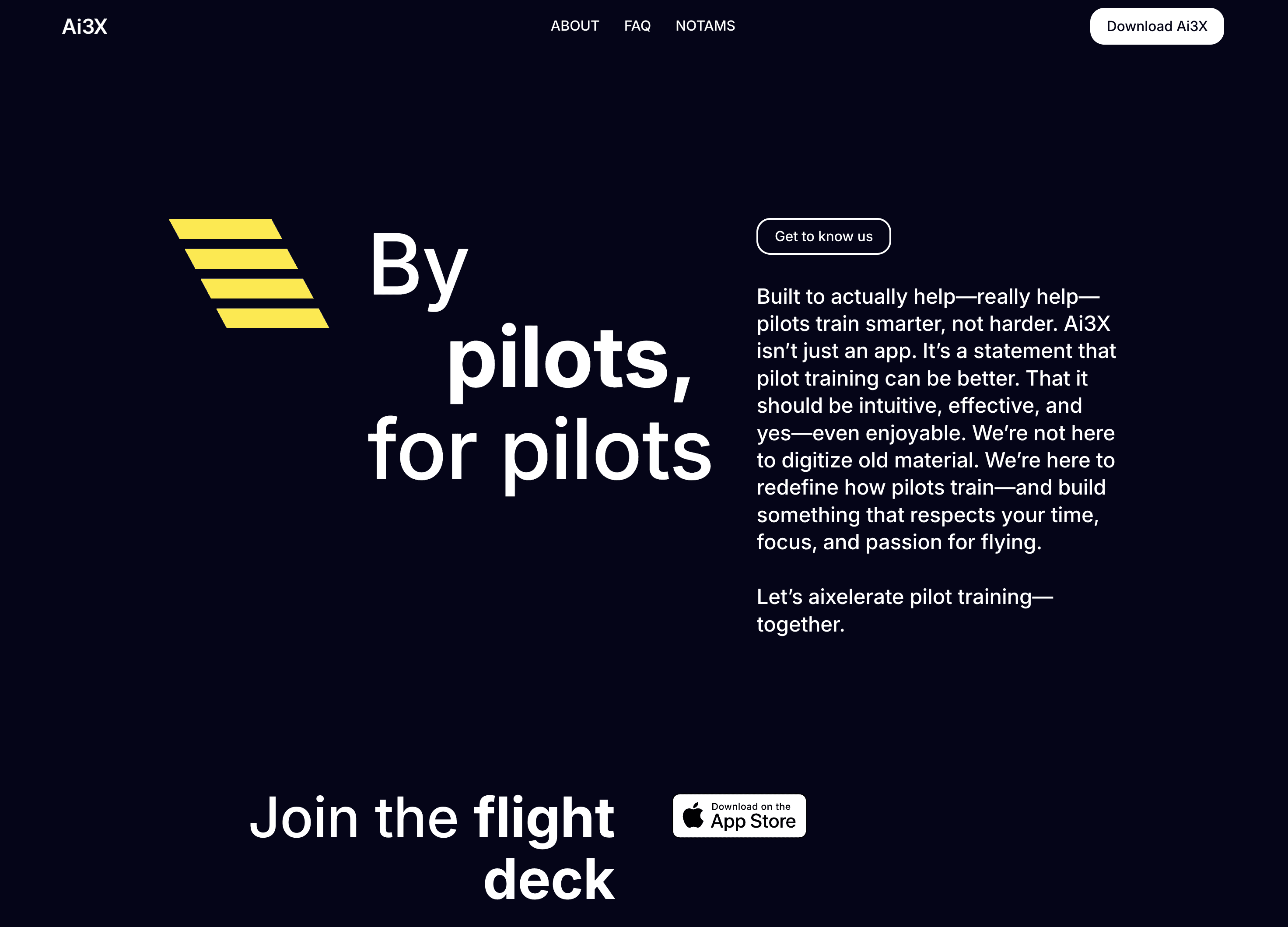 Ai3X Website - By pilots, for pilots - Team