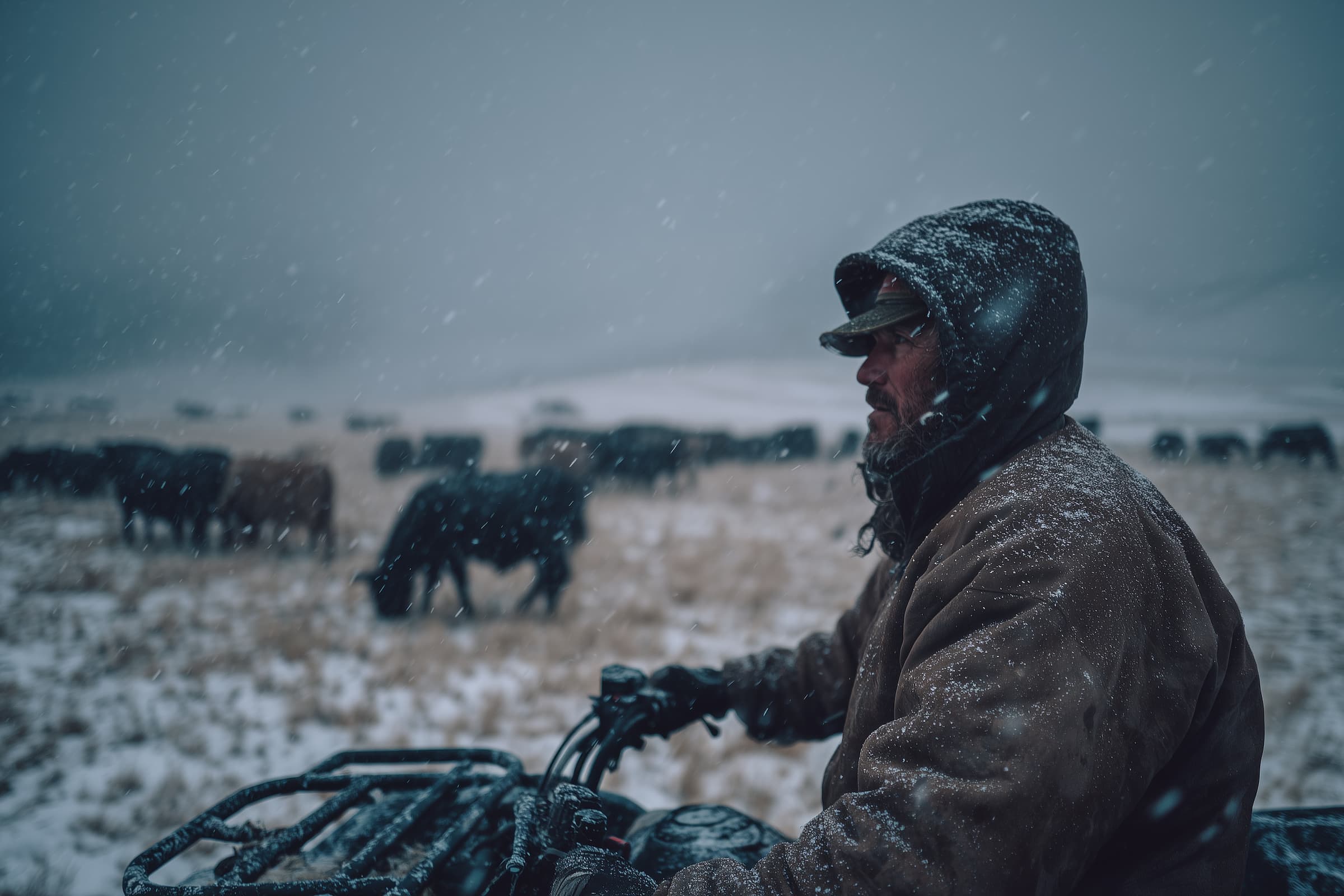 Dynamic picture of a cyclist riding downhill
