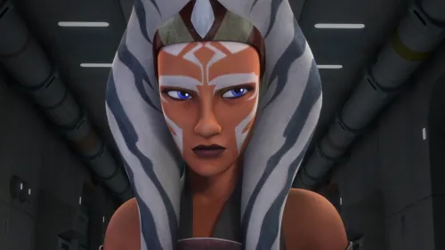 Ahsoka Tano in Rebels animation style with a determined look