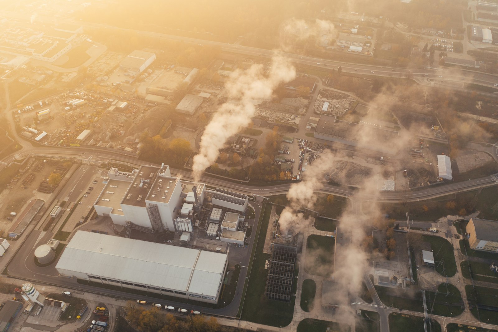 Industrial smoke emission representing unverified environmental claims