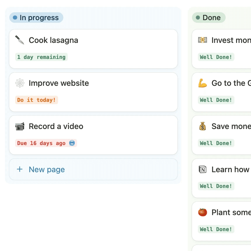 Life Planner Notion template - organized to-do list with deadlines, task priorities, and progress tracking for productivity