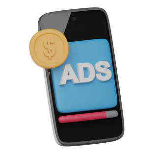 Free 3D paid ads icon